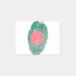 Bangladesh Flag Fingerprint Country Pride Post-it Notes