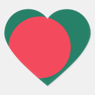 Bangladesh Flag Heart Sticker