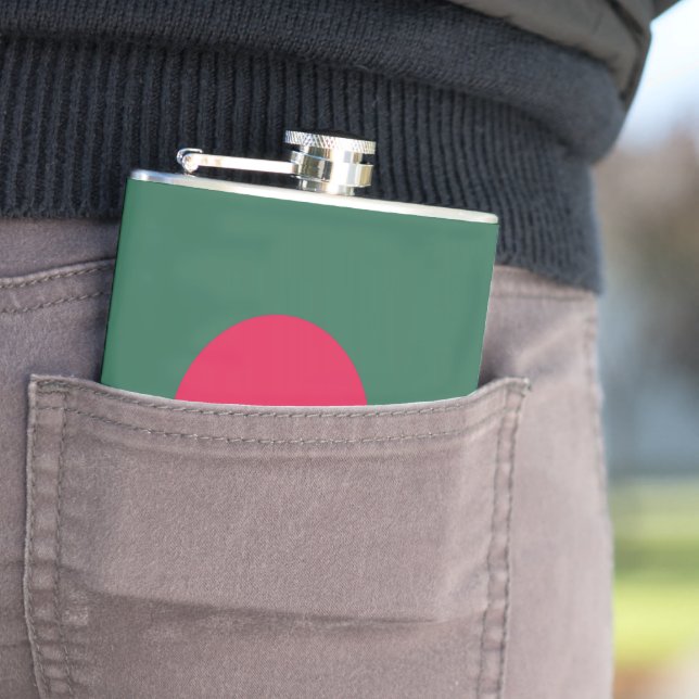 Bangladesh flag hip flask (In Situ)