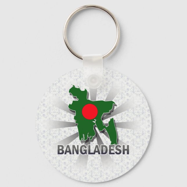 Bangladesh Flag Map 2.0 Key Ring (Front)