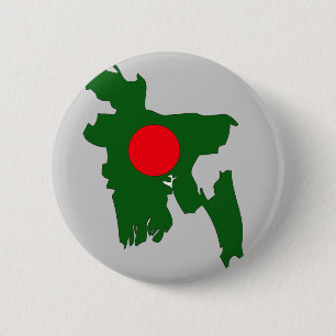 Bangladesh flag map 6 cm round badge