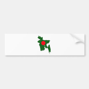 Bangladesh Flag Map full size Bumper Sticker