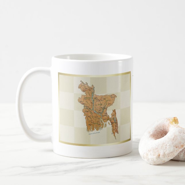 Bangladesh Flag + Map Mug (With Donut)