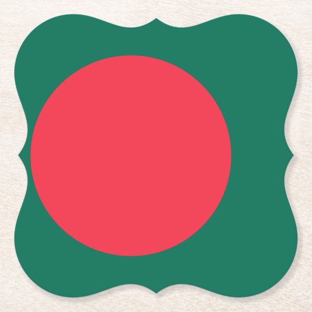 Bangladesh Flag Paper Coaster (Front)