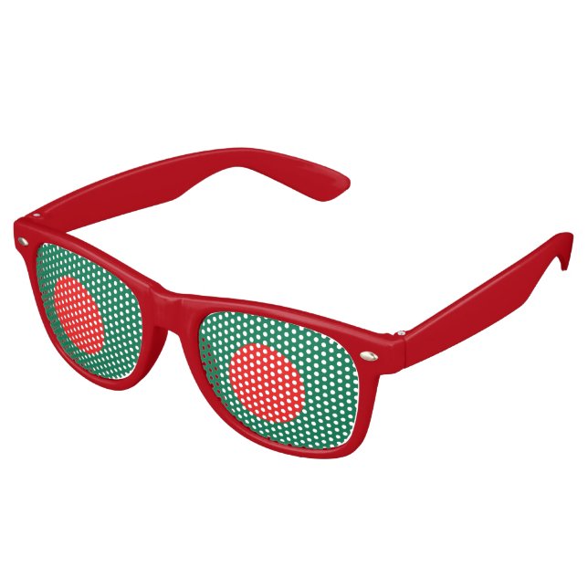 Bangladesh Flag Retro Sunglasses (Angled)