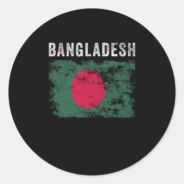 Bangladesh Flag Vintage Bangladeshi Flag Classic Round Sticker (Front)