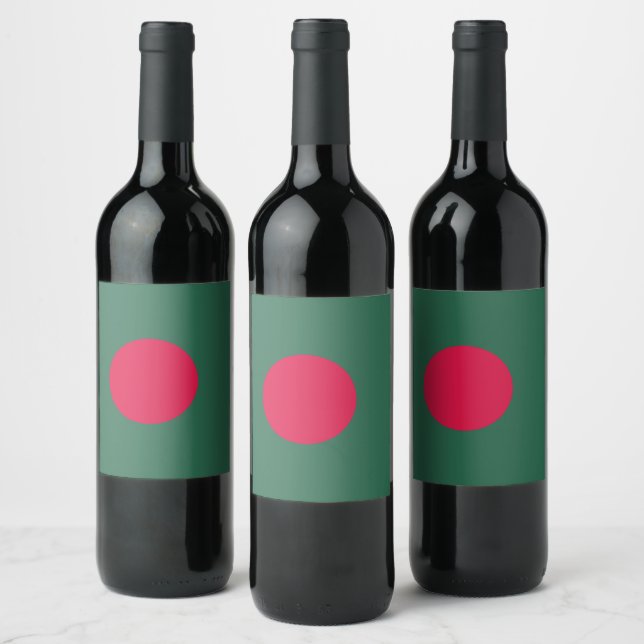 Bangladesh flag wine label (Bottles)