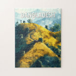 Bangladesh Illustration Travel Art Vintage Jigsaw Puzzle<br><div class="desc">Bangladesh vector artwork design. Bangladesh,  a hidden gem in South Asia,  offers diverse landscapes,  from the world’s longest natural beach in Cox’s Bazar to the Sundarbans,  home to the majestic Bengal tiger.</div>