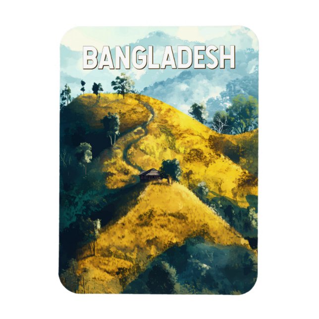 Bangladesh Illustration Travel Art Vintage Magnet (Vertical)