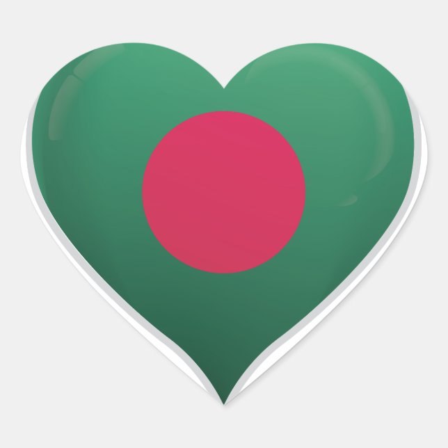 Bangladesh love flag pride heart sticker (Front)