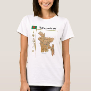 Bangladesh Map + Flag + Title T-Shirt