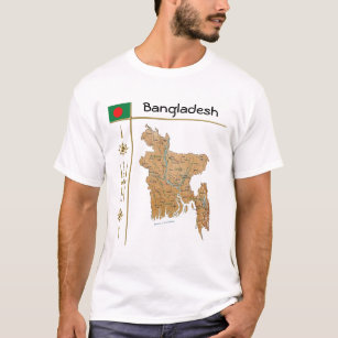 Bangladesh Map + Flag + Title T-Shirt