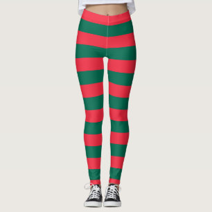 Bangladesh National Flag Colours Horizontal Stripe Leggings