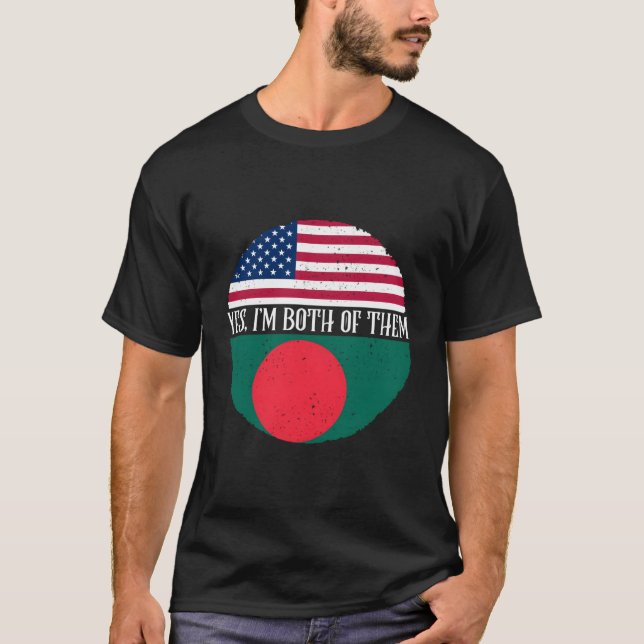 Bangladesh Shirt American And Bangladeshi Flags Bo (Front)