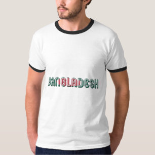 Bangladesh South Asia Typography Flag Colours T-Shirt