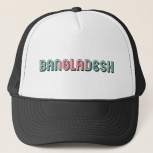 Bangladesh South Asia Typography Flag Colours Trucker Hat