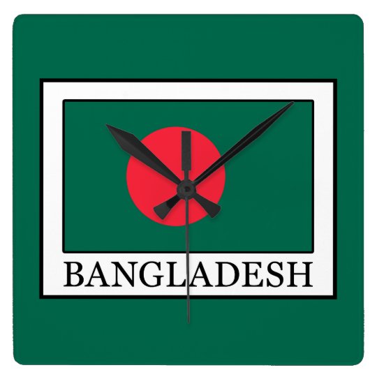Bangladesh Square Wall Clock Zazzle.co.uk