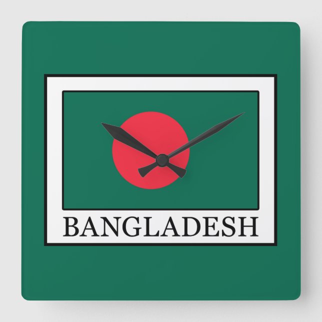 Bangladesh Square Wall Clock (Front)