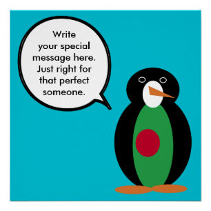 Bangladesh Talking Ms Penguin Personalised  Poster