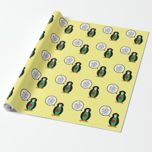 Bangladesh Talking Ms Penguin Personalised Wrapping Paper