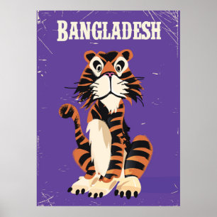 Bangladesh Vintage travel poster cartoon