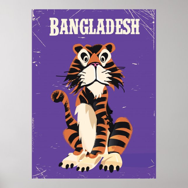 Bangladesh Vintage travel poster cartoon (Front)