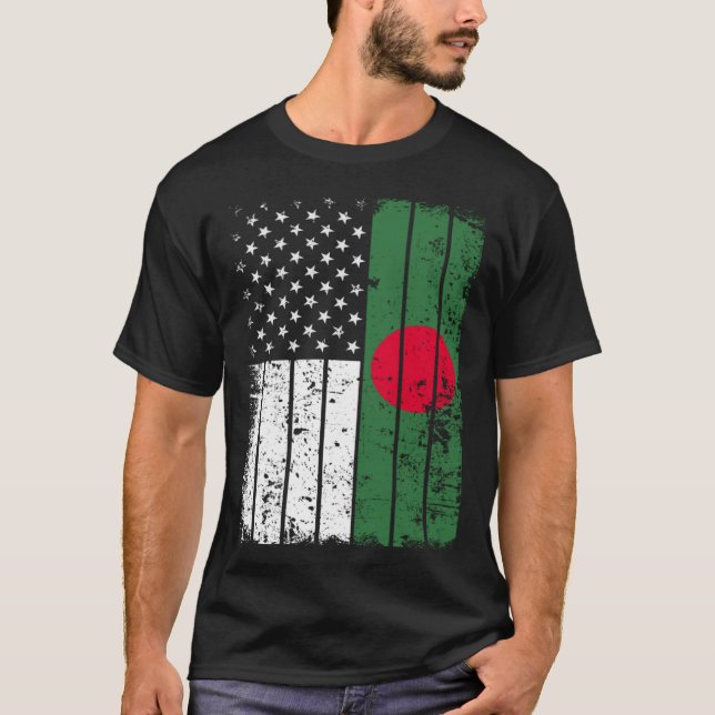 Bangladeshi American Flag T Shirt Bangladesh USA (Front)