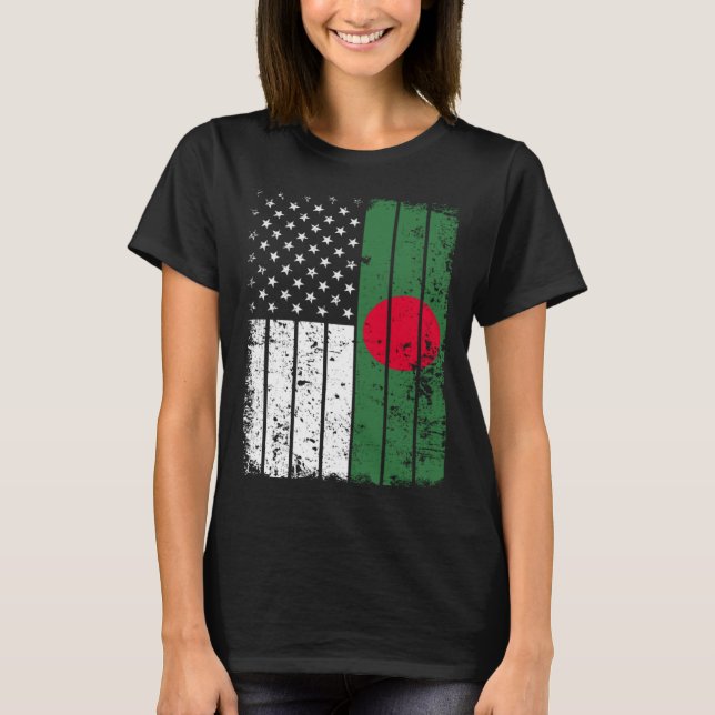 Bangladeshi American Flag T Shirt Bangladesh USA (Front)
