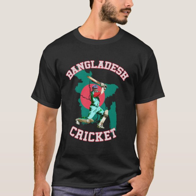 Bangladeshi Bats Bangladesh Tiger Cricket Cup Fan T-Shirt (Front)