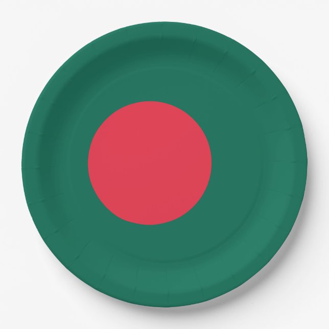 Bangladeshi Flag (Bangladesh) Paper Plate (Front)