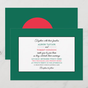 Bangladeshi Flag, Flag of Bangladesh Wedding Invitation