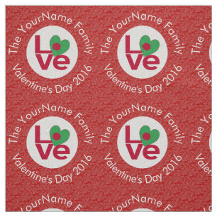 Bangladeshi Flag Heart LOVE Red Personalised Text  Fabric