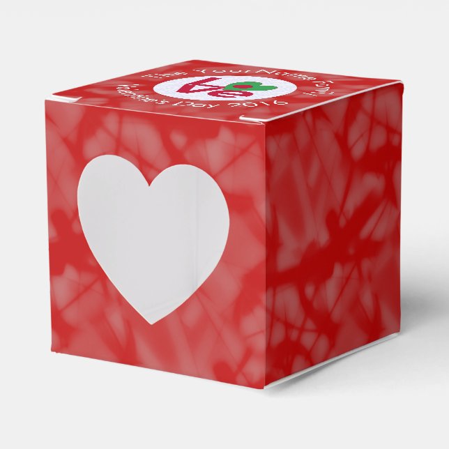 Bangladeshi Flag Heart LOVE Red Personalised Text  Favour Box (Front Side)