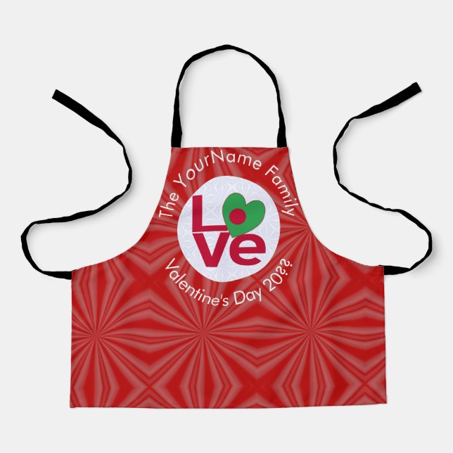 Bangladeshi Red LOVE Flag Personalised  Apron (Front)