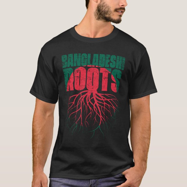 bangladeshi Roots Bangladesh Heritage Flag T-Shirt (Front)