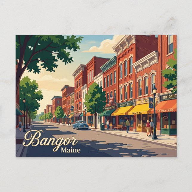 Bangor Main Street USA Postcard (Front)
