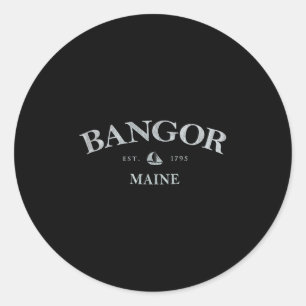 Bangor Maine _ Bangor Me Sailboat Classic Round Sticker