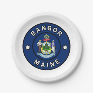 Bangor Maine Paper Plate