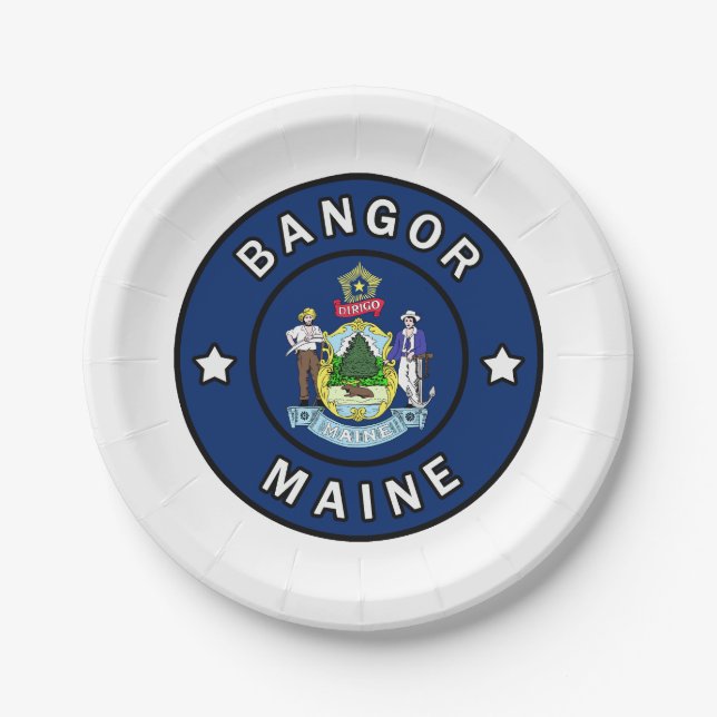 Bangor Maine Paper Plate (Front)