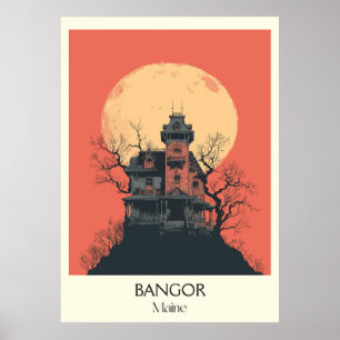 Bangor Maine Vintage Historic Lighthouse Home Art Poster