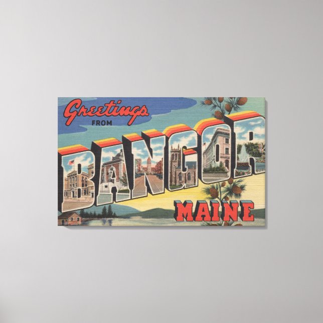 Bangor, MaineLarge Letter ScenesBangor, ME Canvas Print (Front)