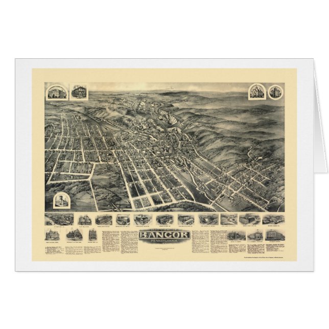 Bangor, PA Panoramic Map - 1918 (Front Horizontal)