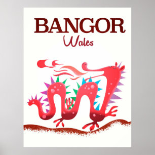 Bangor Wales Dragon poster