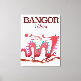 Bangor Wales Dragon poster Canvas Print
