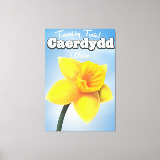 Bangor, Wales vintage Daffodil travel poster Canvas Print