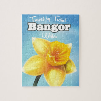 Bangor, Wales vintage Daffodil travel poster Jigsaw Puzzle