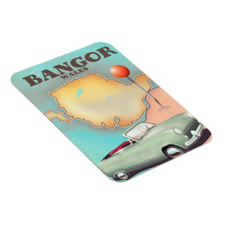 Bangor Wales vintage style travel poster Magnet