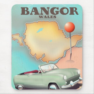 Bangor Wales vintage style travel poster Mouse Mat