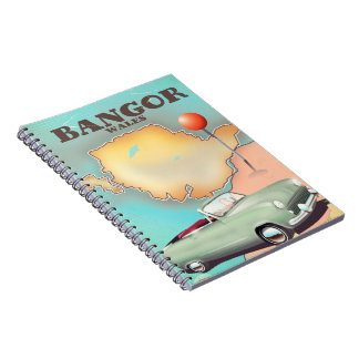 Bangor Wales vintage style travel poster Notebook