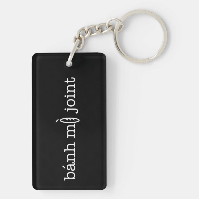 Banh Mi Joint Black Keychain (Rectangle) (Back)